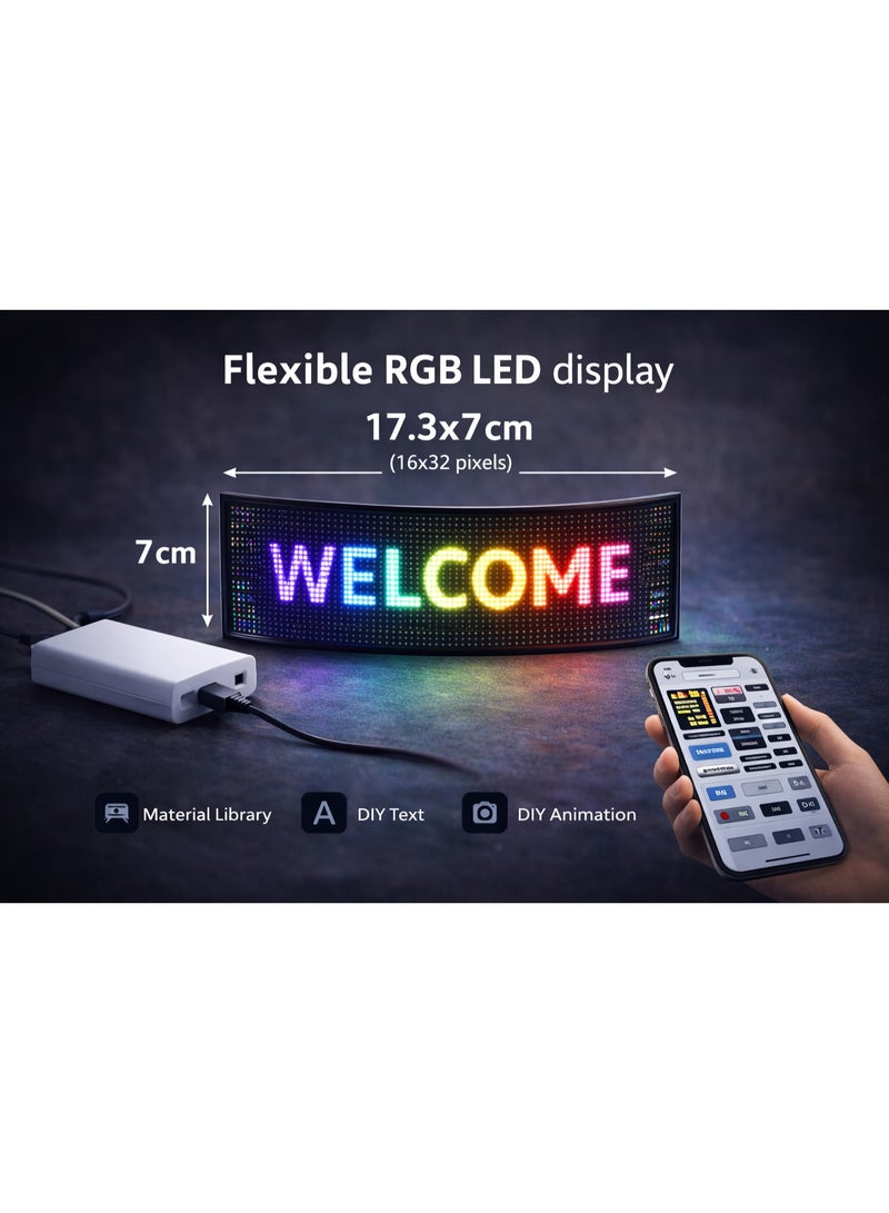 شاشة LED ذكية للسيارات بتثبيت شفط على الزجاج – عرض رسائل ونصوص متحركة RGB مع تحكم عبر الهاتف - Image 3
